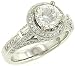 Pave & Baguette Diamond Engagement Ring .63cttw (CZ ct