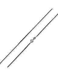 Black Rhodium Plated Sterling Silver Italian Box Chain 1.5MM ( 16", 18", 20" 22", 24", 30" Inch Lengths)