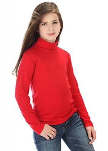 high5 solid Color Turtleneck 100% Cotton Size 8 Red