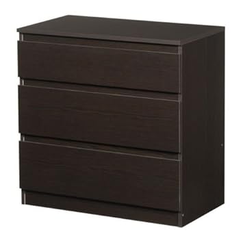 Ikea Kullen Chest with 3 Drawers Black-brown