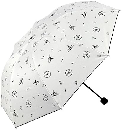 OUBAO Flouncing Folding Princess Dome Parasol Sun/Rain Umbrella (Black)