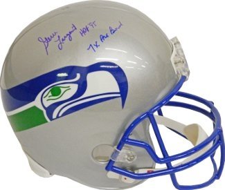 Steve Largent Autographed/Hand Signed Seattle Seahawks Full Size TB Replica Helmet HOF 95 & 7 X Pro