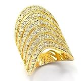 14K Gold Plated Pave CZ Cocktail Ring
