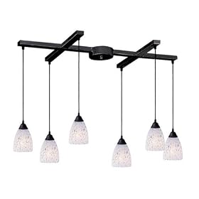 Classico - 6 Light Kitchen Island Pendant Track Lighting Fixture - Rust Bronze - White... by Elk