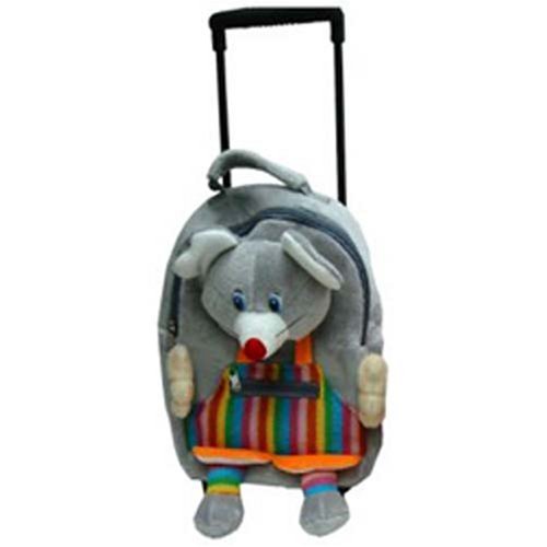 Kid'S Plush Mouse Trolley / Backpack With Wheels & Retractable Handle