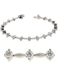 14k White Gold Diamond Bracelet, Best Quality Free Gift Box Satisfaction Guaranteed