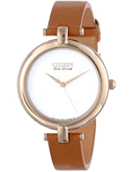 Citizen Womens EM0253-03A Silhouette Straps Analog Display Japanese Quartz Brown Watch