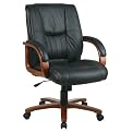 Mid Back Executive Chair Leather - Black Cherry