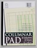 Norcom Columnar Pad, 6 Columns, 50 Sheets, 11 x 8 1/2