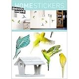 Homestickers 7.8X11 2/Pkg-Budgerigars/Budgies