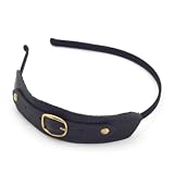 Black Leather Buckle Headband