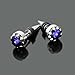 2Pcs Blue Crystal Stainless Steel Ear Stud Earring Men's Punk Cool Gothic Newest