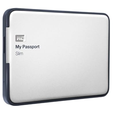WD My Passport Slim 2TB Portable External Hard Drive (Metal Silver)