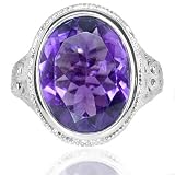 HUGE 7.5CT AMETHYST ANTIQUE ART DECO VINTAGE RETRO RING