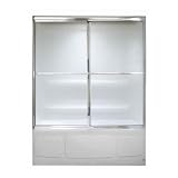 American Standard Acrylux Shower Door AS6WH0Y1BE5213. 57 1/2'' - 59 1/2'' W x 58 3/16'' H, Rain Glass, Silver Shine finish