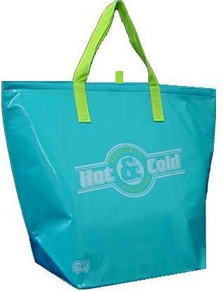 insulated tote bag 20x168 bottom gusset aqua w new easy open pulltabs  more detail click!