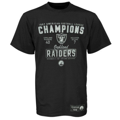 Buy Reebok Oakland Raiders Black 1967 AFL Champions Throwback T-shirt by Reebok