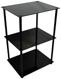 Convenience Concepts 157003B Midnight Classic Glass 3-Tier End Table, Black