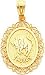 14K Gold Taurus Zodiac Oval Charm