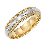 14K Men's 2-Tone Milgrain Wedding Band