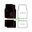 A Set of 4 Universal Fit Plush Carpet Floor Mats for Cars / Truck - Hearts Red