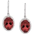 14K White Gold Mozambique Garnet and Diamond Earrings