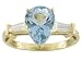 14K Yellow Gold Aquamarine and Diamond Ring