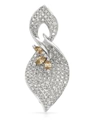 14K White Gold 0.21 CTW Color C3-C4 SI1-SI2 Diamond and 0.59 CTW Color H-J SI1-SI2 Diamond Women Pendant. Length 32 mm. Total Item weight 4.0 g.