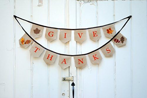 Give Thanks Thanksgiving Burlap Banner