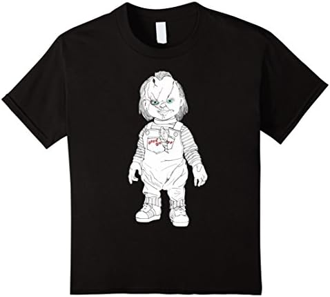 Kids Chucky T-Shirt In Black for Halloween 12 Black
