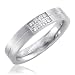 Stainless Steel Diamond Band Ring (H, SI, 0.04 carat)-Band Width:4mm