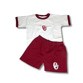 University of Oklahoma Sooners - Kids 2pc Ringer Shirt & Short Set - Interlocking OU Logo