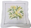 Mimosa hand embroidered hemstitched French refillable lavender sachet