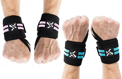 Crossactiv Support System 18" Wrist Wraps with Thumb Loop - Twin Pack (2 Pairs) - Crossfit WOD Weight Lifting Protection - Ideal for Men and Women