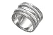 14K White Gold Hand-Crafted Matte-Finish Designer Ring, Enhanced with Pave Set Diamonds.