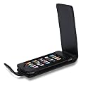 Luxury Black Genuine Leather Case Cover & Screen Protector for New Apple iPod Touch 3RD Generation - 8GB 32GB 64GB