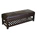 4D Concepts Large Faux Leather Bench with Lift Top, Black