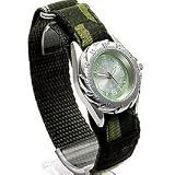 Boys/Childs/Kids Green Terrain Boardrider Sports Surf Army Watch-Velcro Strap+Rotating Bezel-Water Resitance to 50m (1309b)
