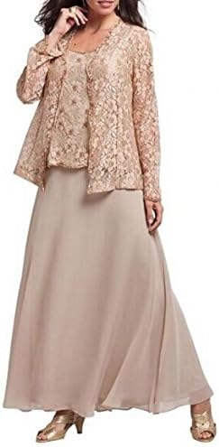 Love Dress Women's Plus Size Beaded Lace Jacket Dress Champagne Us 26w