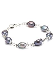 Honora "Crush" Black Freshwater Cultured Pearl Link Bracelet, 7.5"