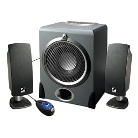 Click here to buy Acoustic Authority A-3640RB Black 2.1 110 Watt Pro Series Subwoofer Satellite System.