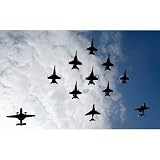 Air Fighters (In Formation, Under Clouds) Art Poster Print - 11x17