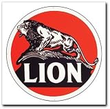 Signpast Reproduction Vintage Sign, LION GASOLINE