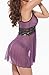 Moonight Women's Sexy Lingerie Mauve Mesh Babydoll Nightwear Dress (4XL)