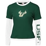 Nike South Florida Bulls Ladies Green 2-in-1 Long Sleeve T-shirt