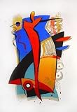 Jazzy Figure II Red by Alfred Gockel. Art Print Poster FRAME IT.. 28 inches width by 39.5 inches height. Highest Quality Art Poster Print