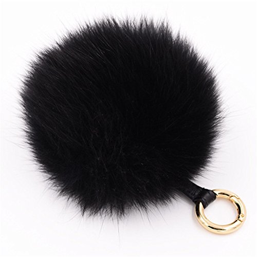 Dikoaina High Quality Large Faux Fur Pom Pom Keychain Bag Charm Fluffy Fox Fur Ball
