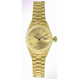 Geneve 18K Gold Ladies Presidential Watch - Diamond Bezel - WR1010-C by Geneve