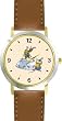 Ole or Old King Cole - Fiddlers No.2 - from Mother Goose by Artist: Sylvia Long - WATCHBUDDY&reg; DELUXE TWO-TONE THEME WATCH - Arabic Numbers - Brown Leather Strap-Size-Large ( Men's Size or Jumbo Women's Size )