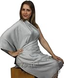 Apparel : Elegant Viscose Pashmina Self Design Paisley & Flowers Shawl / Stole / Wrap Stone (28"X78")